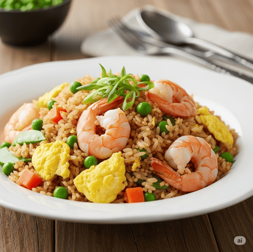 Arroz Frito Japonés con Camarones